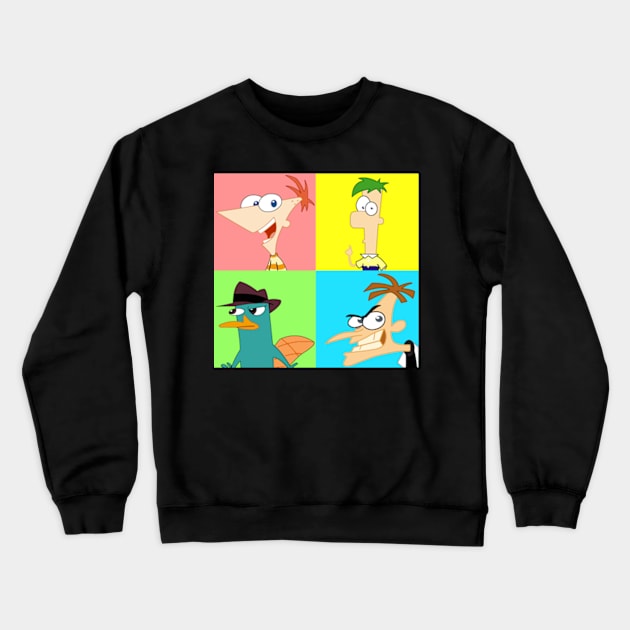 Phineas Ferb Pop Crewneck Sweatshirt by LuisP96